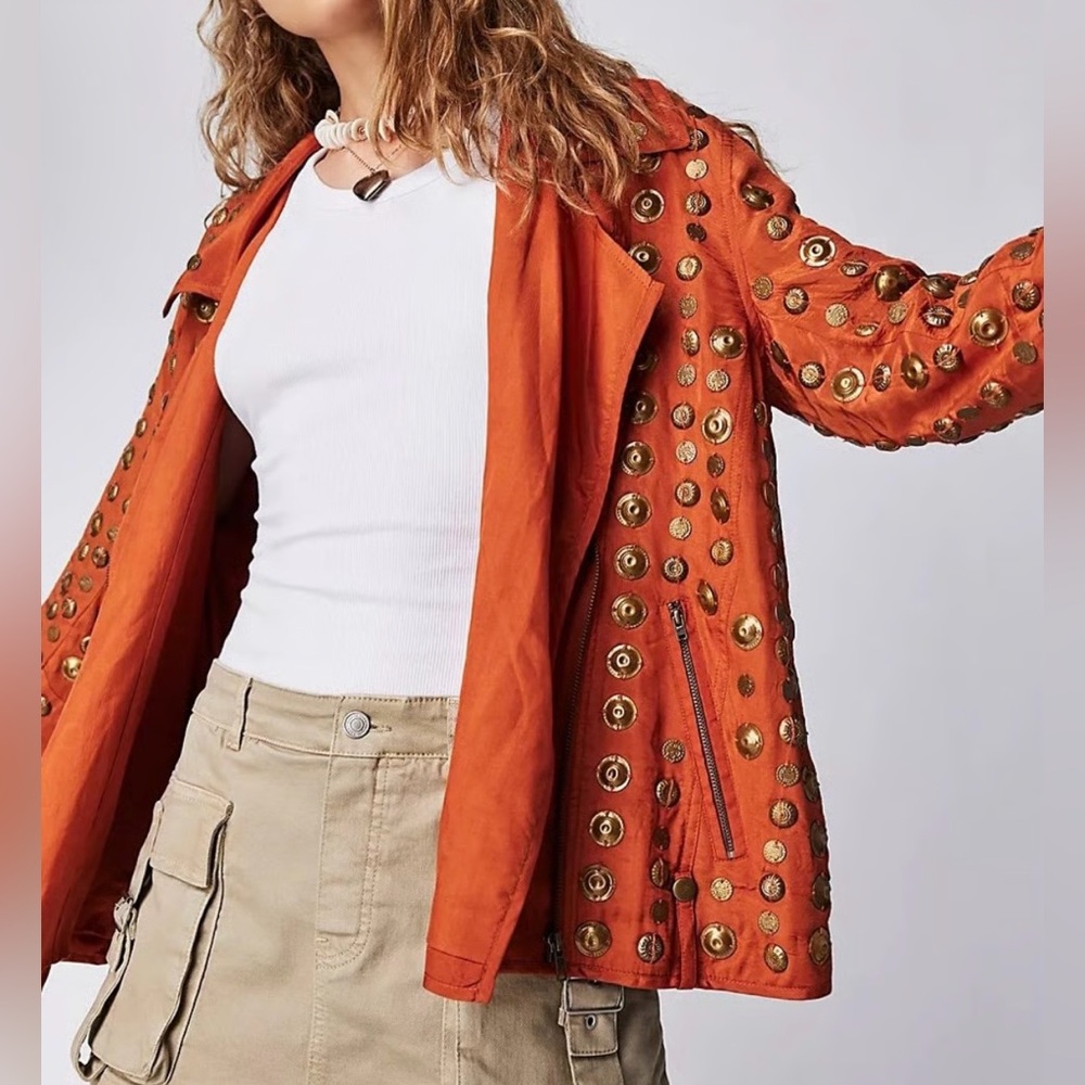 NWT FREE PEOPLE CHELSEA COIN MOTO JACKET $498 retail